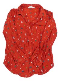 Červená košile s vánočním motivem H&M