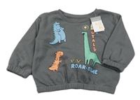 Nové - Tmavošedá mikina s dinosaury Primark
