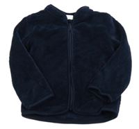 Tmavomodrá chlupatá propínací mikina S. Oliver