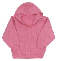 Růžová propínací mikina s kapucí Tu