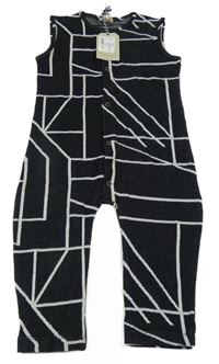 Nové - Černo-šedé vzorované laclové tepláky Turtledove