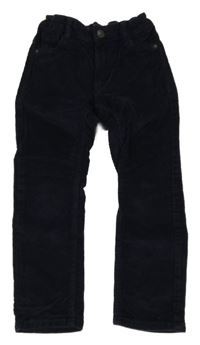 Tmavomodré manšestrové kalhoty Kiabi