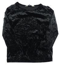 Černé sametové triko H&M