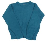 Petrolejový chlupatý svetr Primark