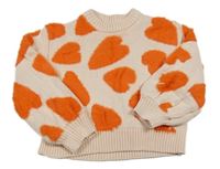 Světlerůžový svetr se srdíčky Hema