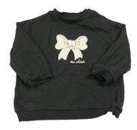 Antracitová mikina s mašlí H&M