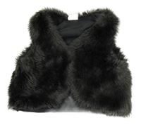 Antracitová kožešinová podšitá vesta H&M