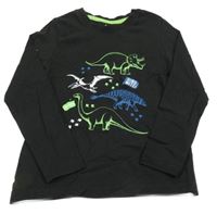 Černé triko s dinosaury Lupilu