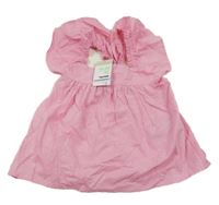 Nové - Růžový puntíkatý top s volánky Primark