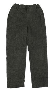 Tmavošedo-černé kostkované chino kalhoty H&M