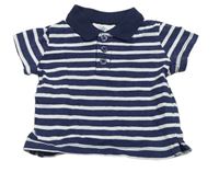 Tmavomodro-bílé pruhované polo tričko Topomini
