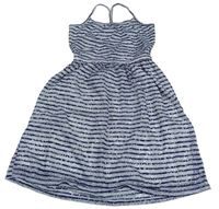 Světlemodro-tmavomodré pruhované vzorované podšité šaty H&M