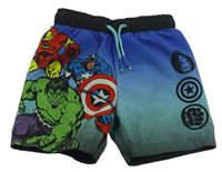 Modro-černé plážové kraťasy s Marvel 