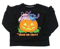 Černá mikina s dýní a Stitchem zn. Primark