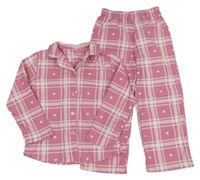 Růžovo-bílé kostkované pyžamo Peacocks