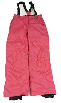 Růžové šusťákové funkční oteplovačky s kšandami Crivit