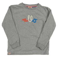 Šedá melírovaná mikina s výšivkou 