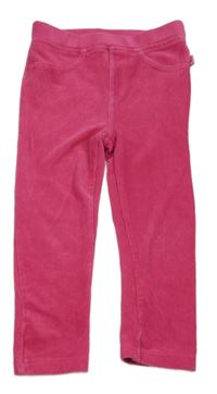 Růžové žebrované sametové tregíny Jojo Maman Bébé