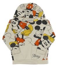 Smetanová mikina s Mickeym a kapucí Tu