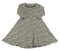 Béžovo-černé vzorované úpletové šaty F&F