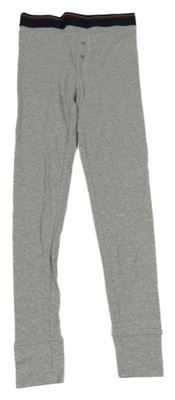 Šedé žebrované spodní kalhoty s tmavomodrým pasem 