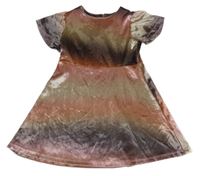 Světlerůžovo-béžové sametové šaty Next