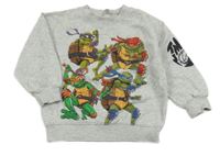 Šedá melírovaná mikina s želvami Ninja H&M