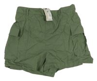 Nové - Tmavozelené plátěné kraťasy River Island