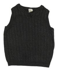 Tmavošedá vzorovaná pletená vesta H&M