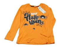 Nové - Oranžové triko s nápisem a pavoukem Pep&Co