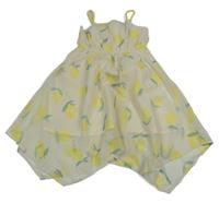 Smetanové šifonové šaty s citrony H&M