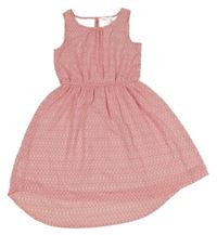 Růžovo-bílé vzorované šaty manguun