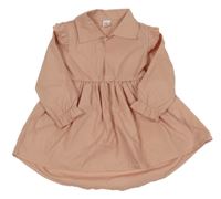 Světlerůžové šaty s límečkem shein