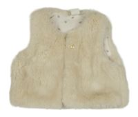 Smetanová kožešinová podšitá vesta H&M