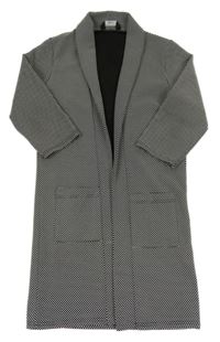 Černo-bílý vzorovaný sáčkový cardigan New Look