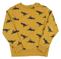 Okrová mikina s dinosaury 