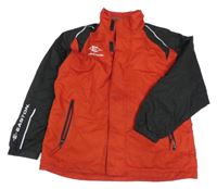 Červeno-černá sportovní bunda s nápisem 