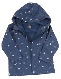 Modrošedá softshellová bunda s kapucí a hvězdami
