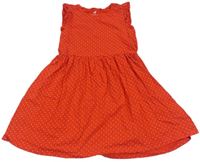 Červené puntíkaté bavlněné šaty H&M