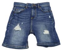 Modré riflové kraťasy s prošoupáním River Island