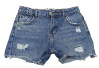 Modré riflové kraťasy s prodíráním zn. Denim Co.