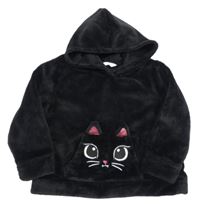 Černá plyšová mikina s čumákem a kapucí zn. H&M