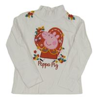 Bílý rolák s květy a Peppou 