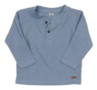 Modré žebrované triko 