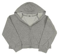 Světlešedá propínací crop mikina s kapucí George