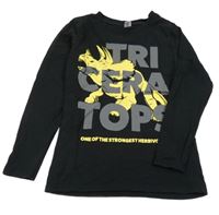 Černé triko s nápisem a dinem Dopodopo