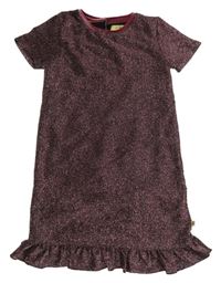 Černo-růžové třpytivé šaty 