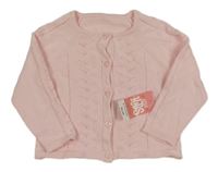 Nové - Růžový propínací svetr s 3D puntíky Matalan