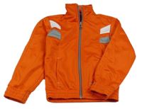 Oranžovo-bílo-šedá propínací sportovní mikina 