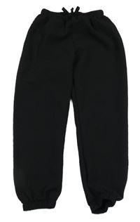 Černé lehké teplákové cuff kalhoty Shein